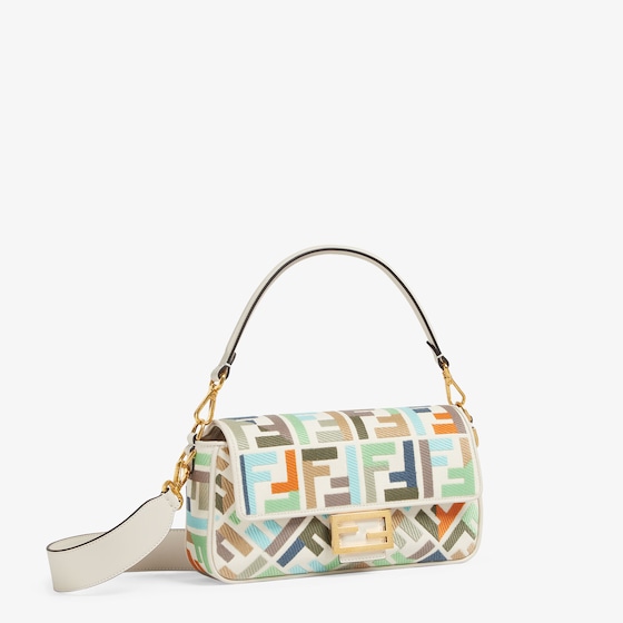 Replicate Baguette Canvas Bag With Multicolor FF Embroidery(1:1 replica)