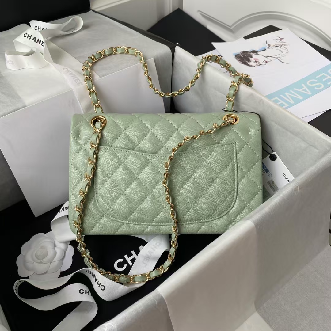 Replicate Chanel Small Classic Handbag Caviar Gold Hardware(1:1 replica)