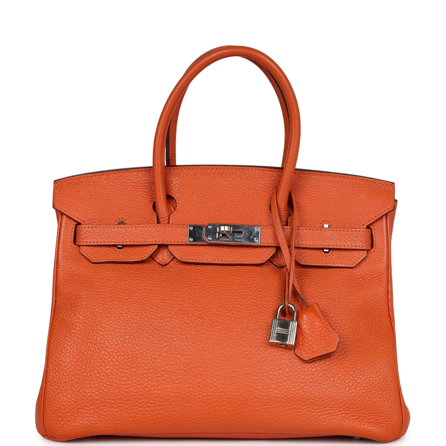 Replicate Hermes Birkin 30 Orange Togo Palladium Hardware(1:1 replica)