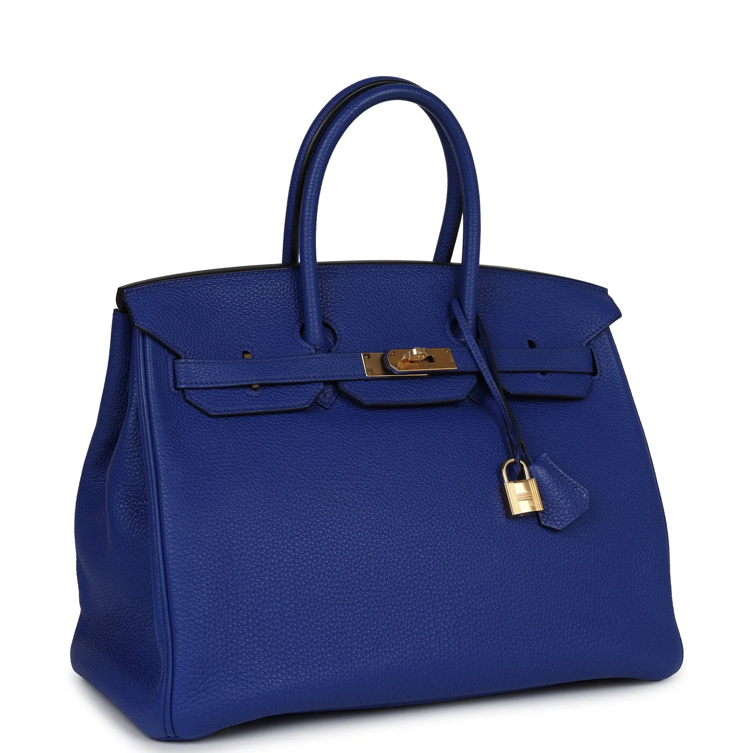 Replicate Hermes Birkin 35 Bleu Electric Togo Gold Hardware(1:1 replica)