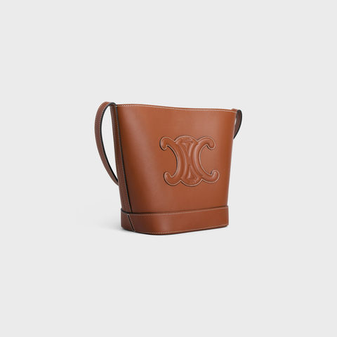 Replicate SMALL BUCKET CUIR TRIOMPHE IN SMOOTH CALFSKIN TAN(1:1 replica)