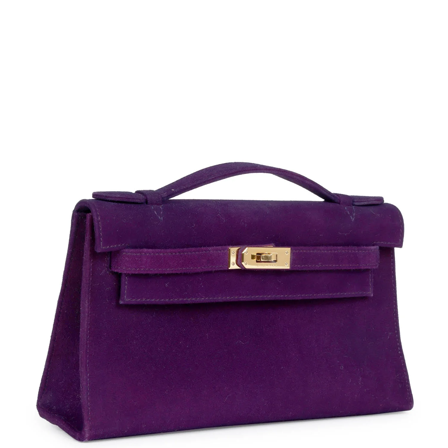 Replicate Hermes Kelly Pochette Violet Doblis Gold Hardware(1:1 replica)