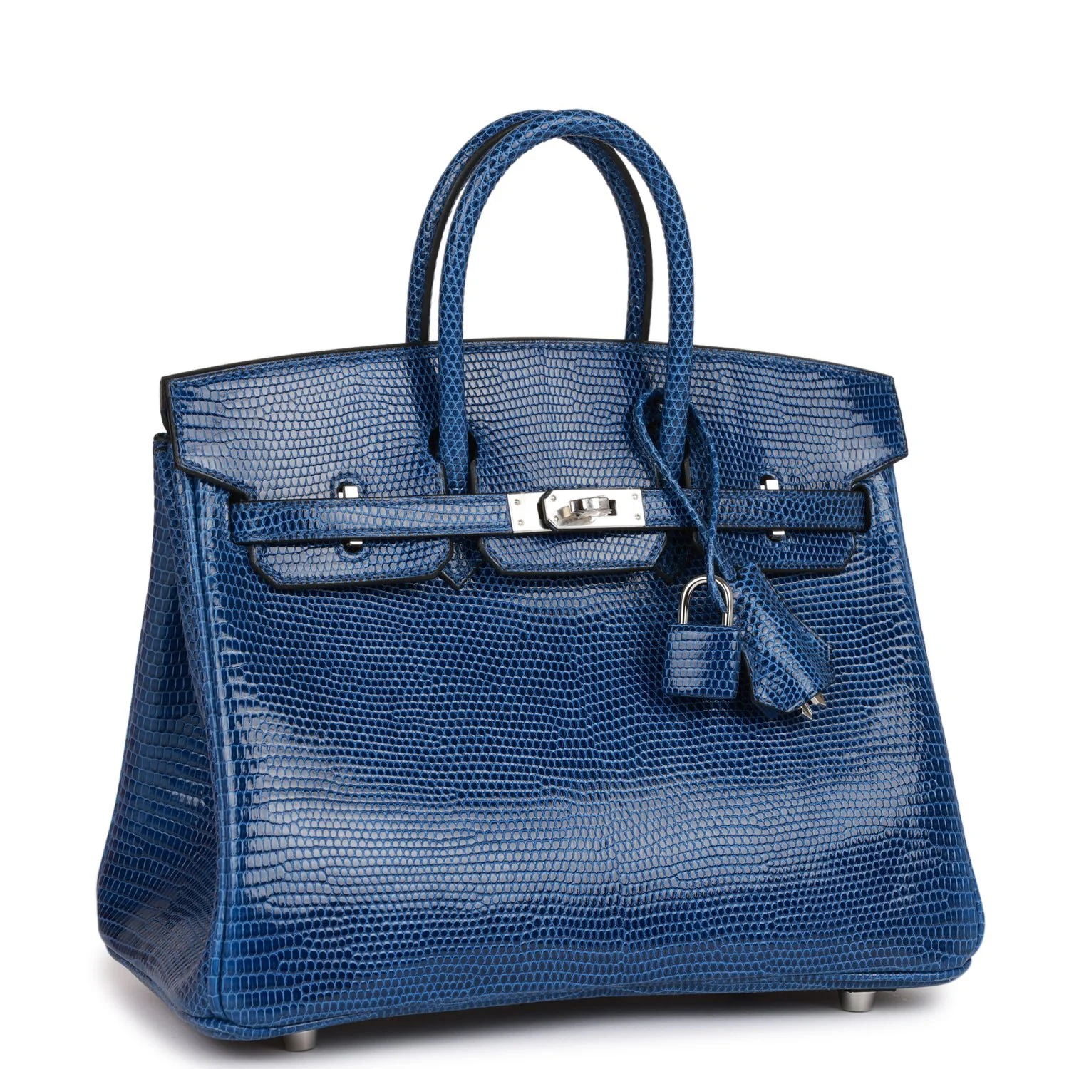 Replicate Hermes Birkin 25 Bleu Saphir Lizard Palladium Hardware(1:1 replica)