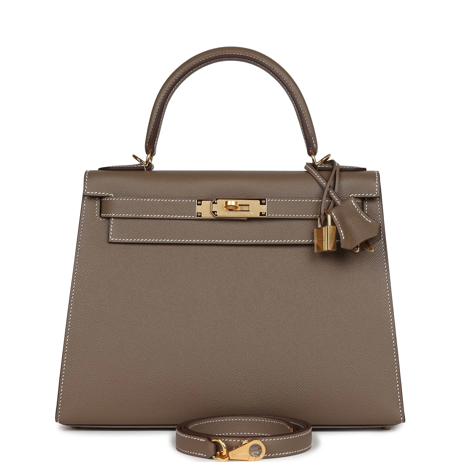 Replicate Hermes Kelly Sellier 28 Etoupe Epsom Gold Hardware(1:1 replica)