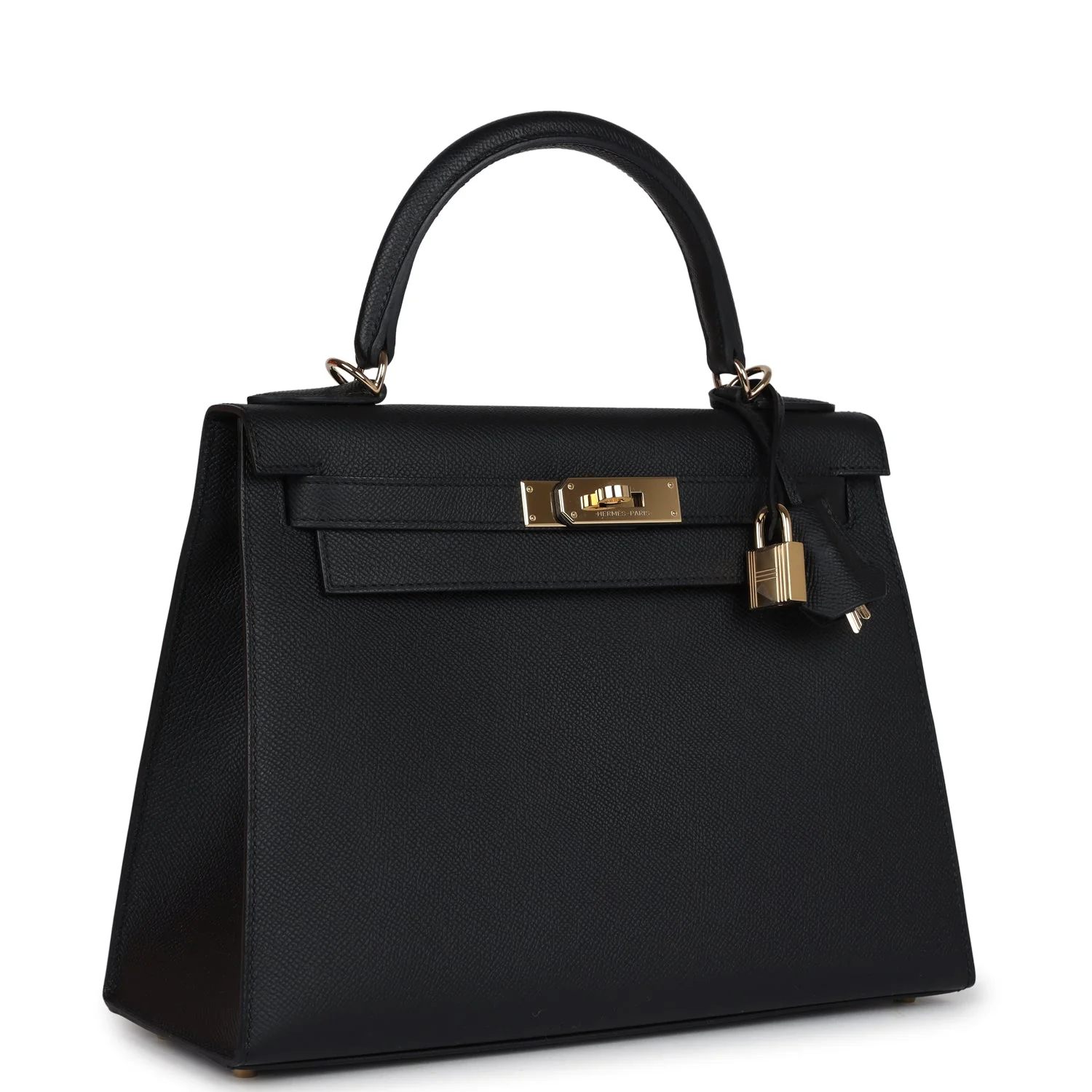 Replicate Hermes Kelly Sellier 28 Black Epsom Permabrass Hardware(1:1 replica)