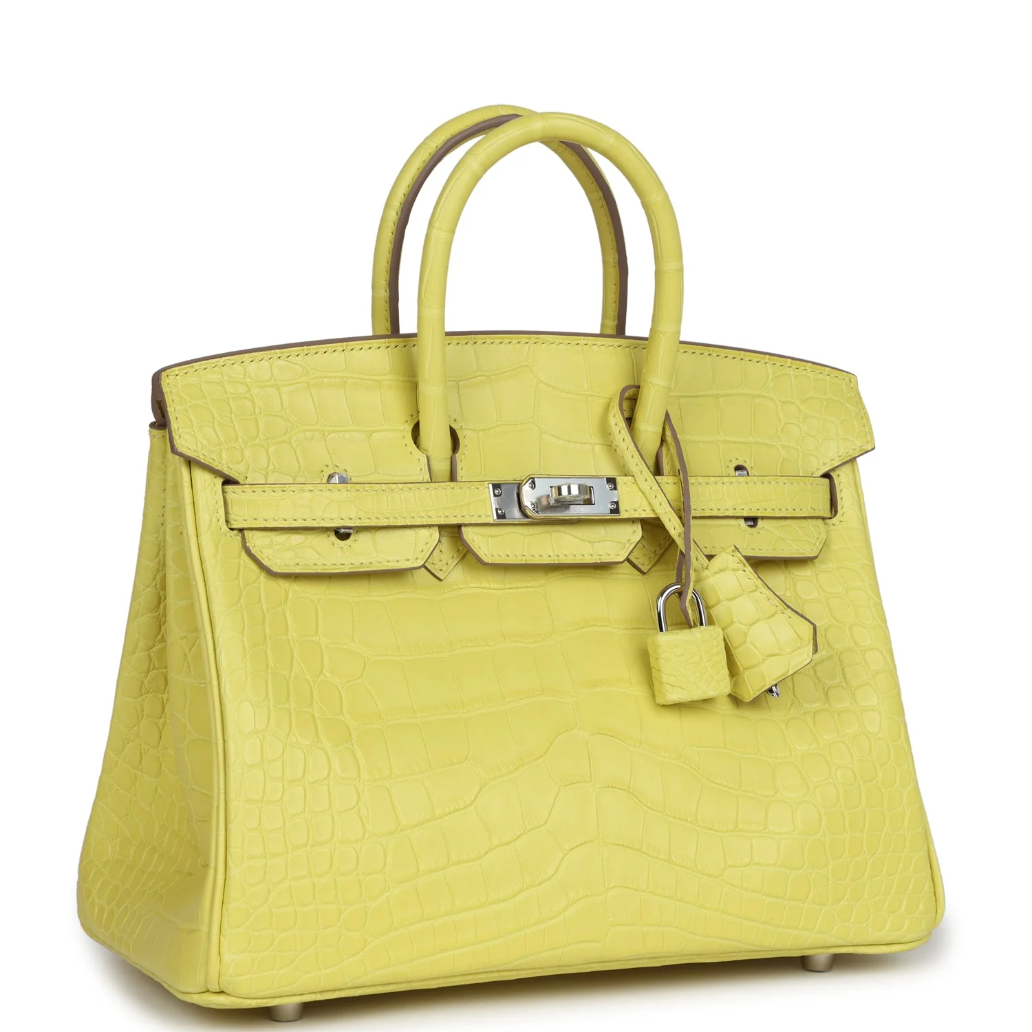 Replicate Hermes Birkin 25 Lime Matte Alligator Palladium Hardware(1:1 replica)
