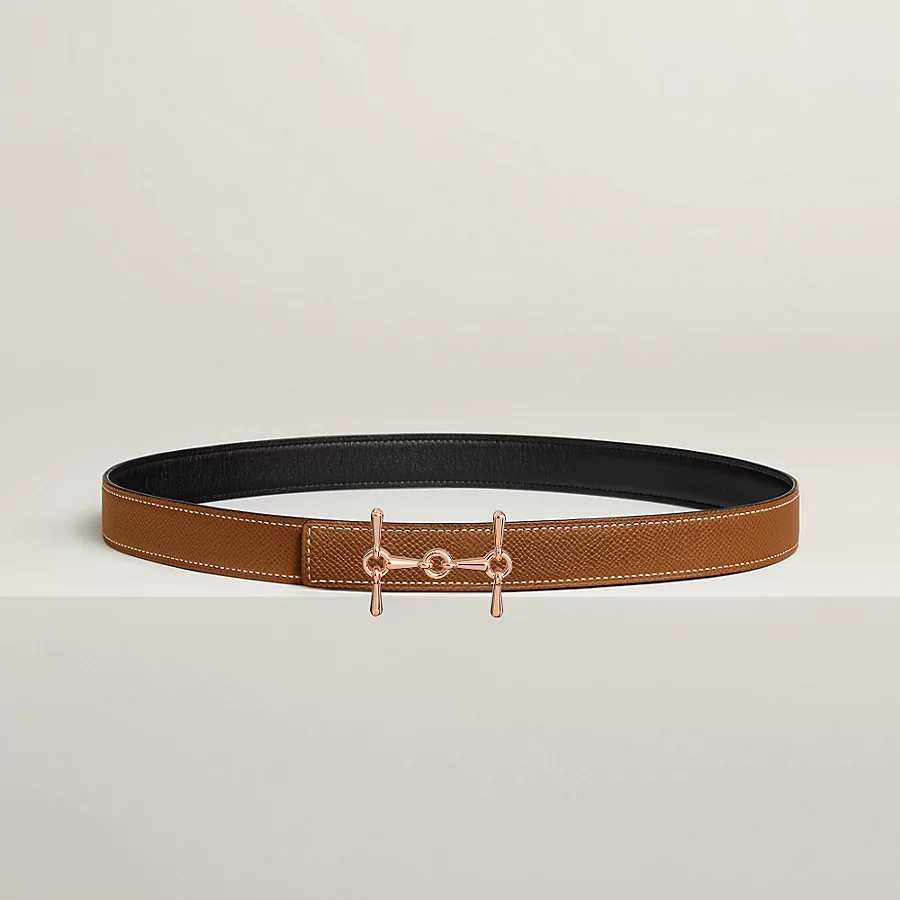 Replicate H Equestre belt buckle   Reversible leather strap 24 mm(1:1 replica)