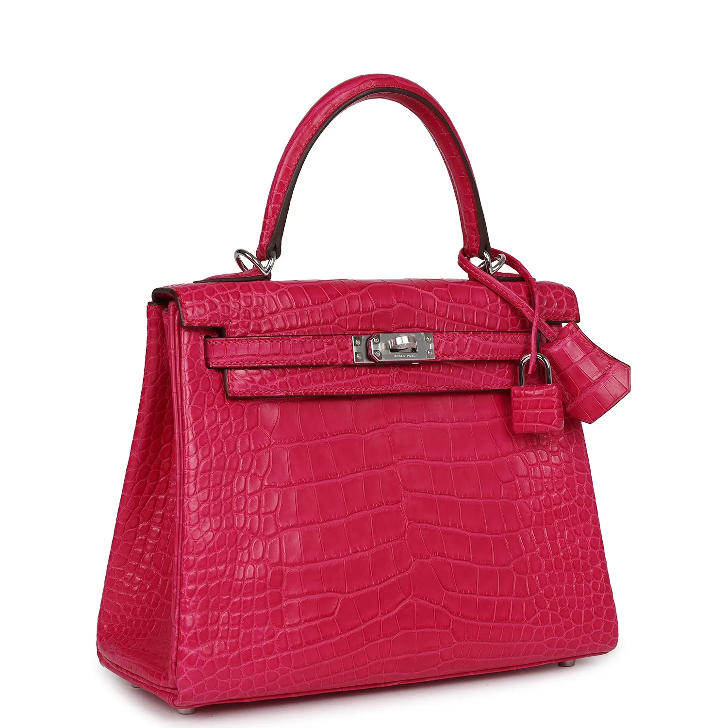 Replicate Hermes Kelly Retourne 25 Framboise Matte Alligator Palladium Hardware(1:1 replica)