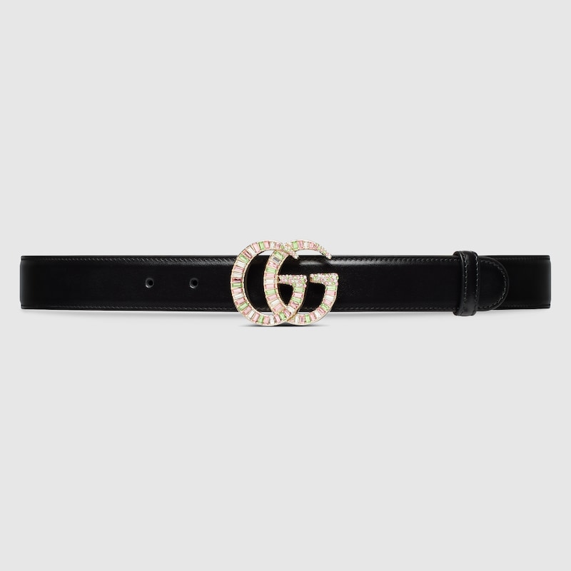 Replicate GG Marmont belt with crystal buckle(1:1 replica)