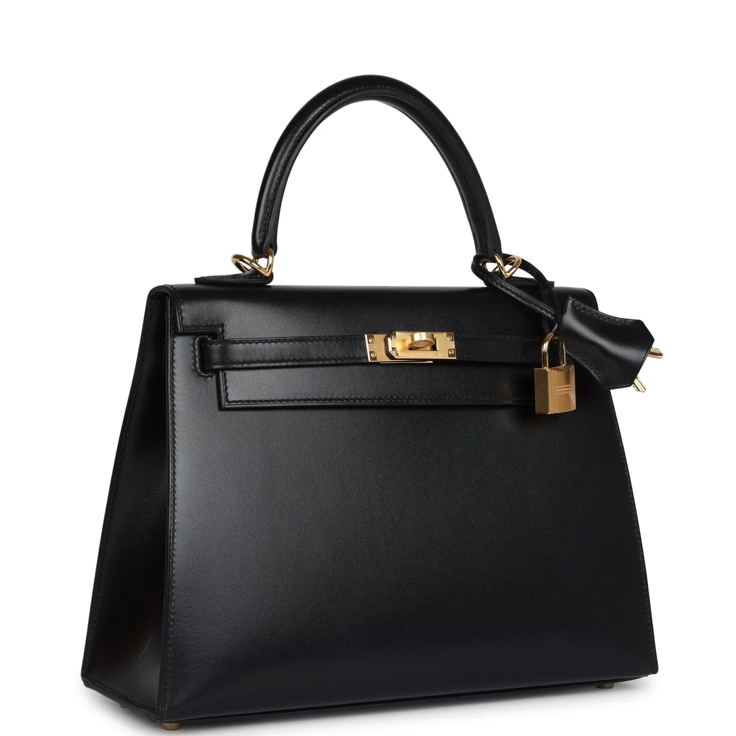 Replicate Hermes Kelly Sellier 25 Black Box Gold Hardware(1:1 replica)