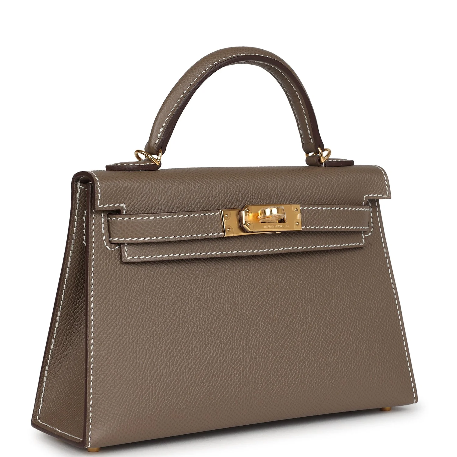 Replicate Hermes Kelly Sellier 20 Etoupe Epsom Gold Hardware(1:1 replica)