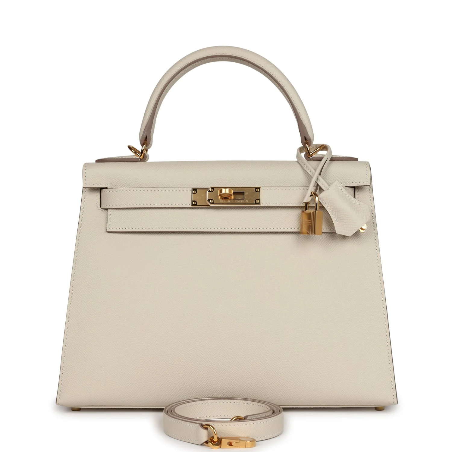 Replicate Hermes Kelly Sellier 28 Craie Epsom Gold Hardware(1:1 replica)