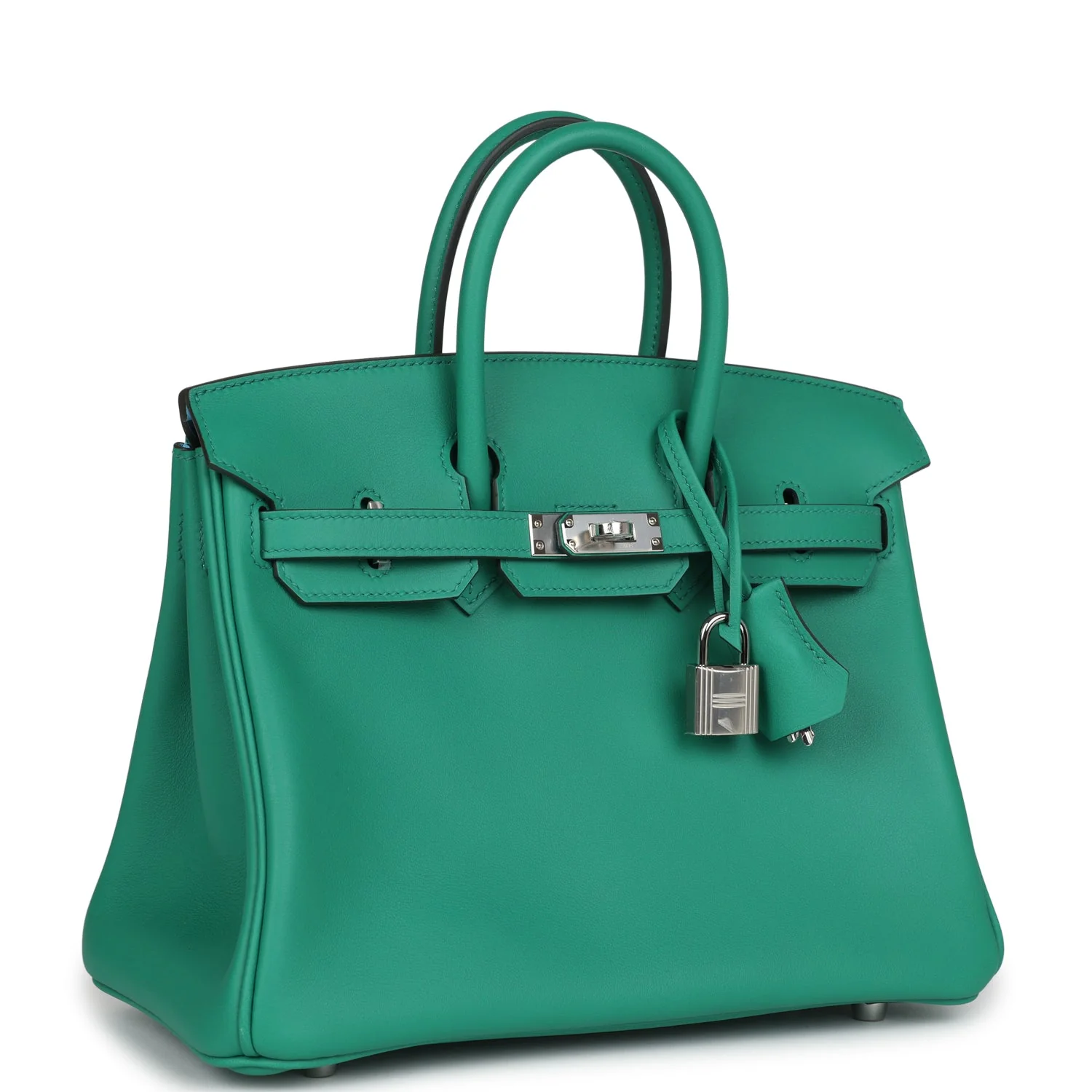 Replicate Hermes Birkin 25 Vert Vertigo Verso Swift Palladium Hardware(1:1 replica)