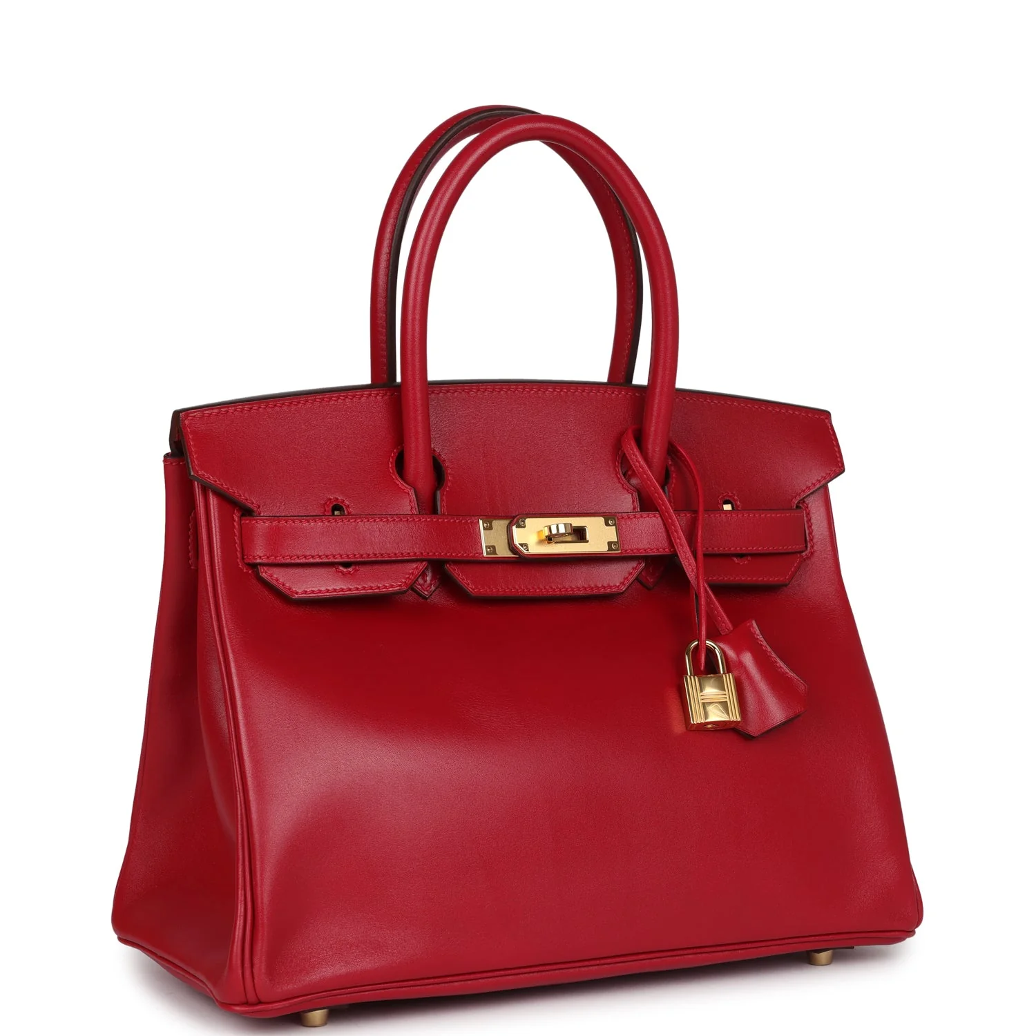 Replicate Hermes Birkin 30 Rouge Vif Tadelakt Gold Hardware(1:1 replica)