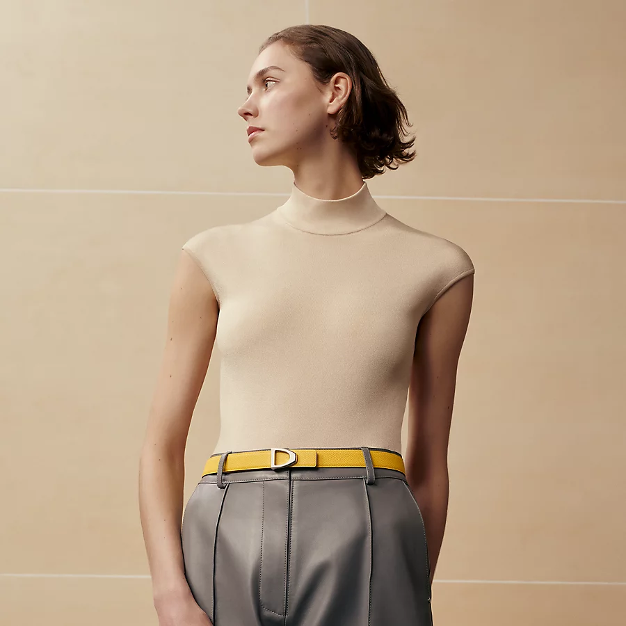 Replicate Cavaliere belt buckle   Bandana leather strap 24 mm(1:1 replica)