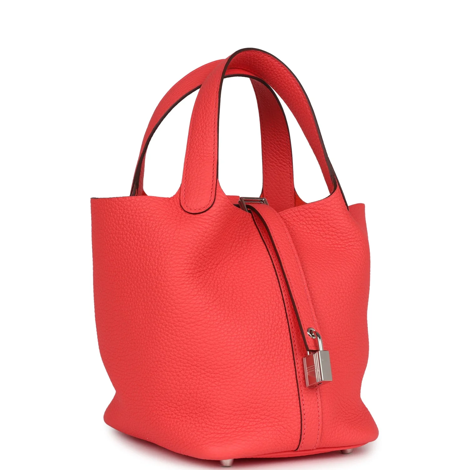 Replicate Hermes Picotin Lock 18 Rose Texas Clemence Palladium Hardware(1:1 replica)