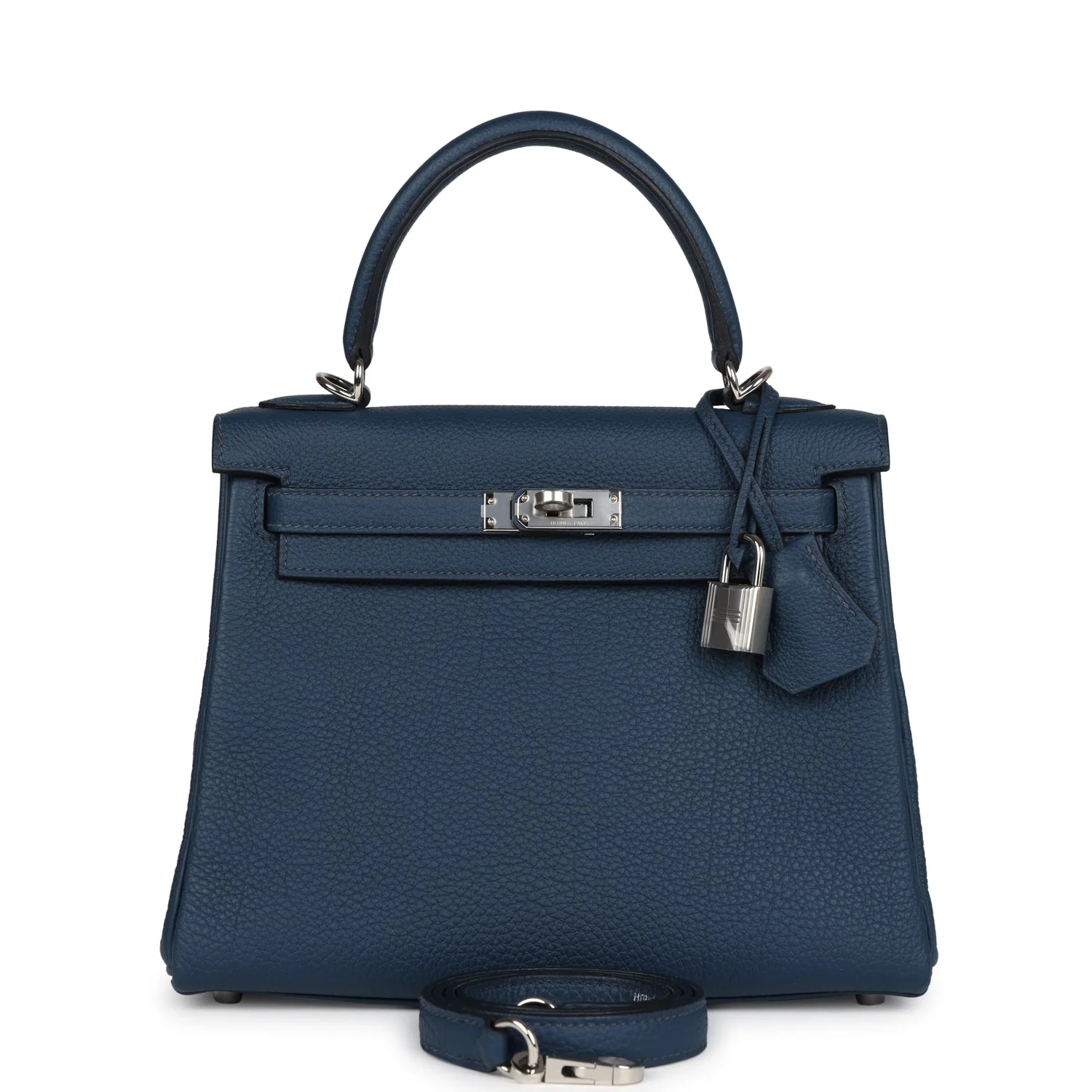 Replicate Hermes Kelly Retourne 25 Bleu De Prusse Togo Palladium Hardware(1:1 replica)
