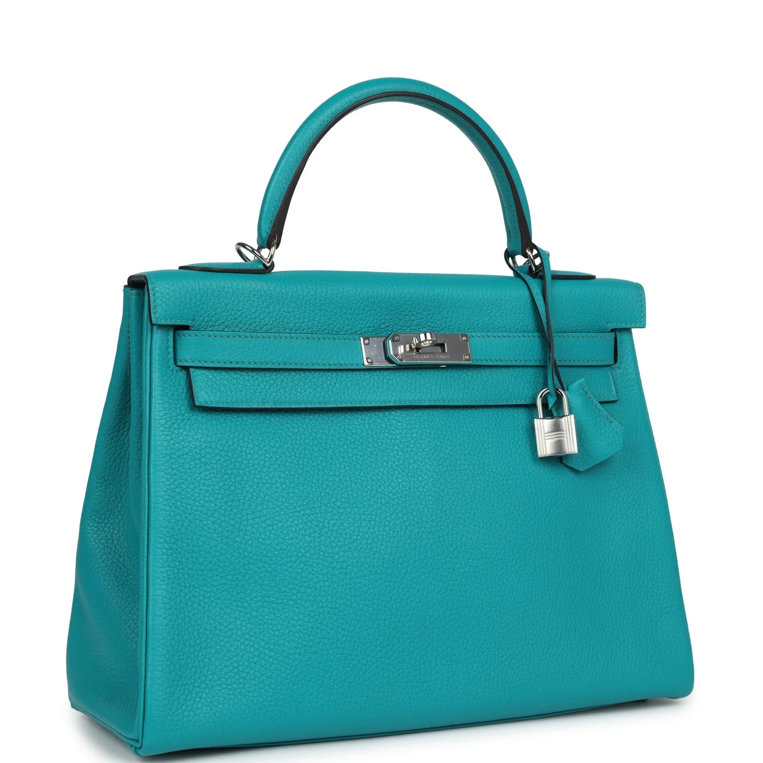 Replicate Hermes Kelly Retourne 32 Bleu Paon Clemence Palladium Hardware(1:1 replica)