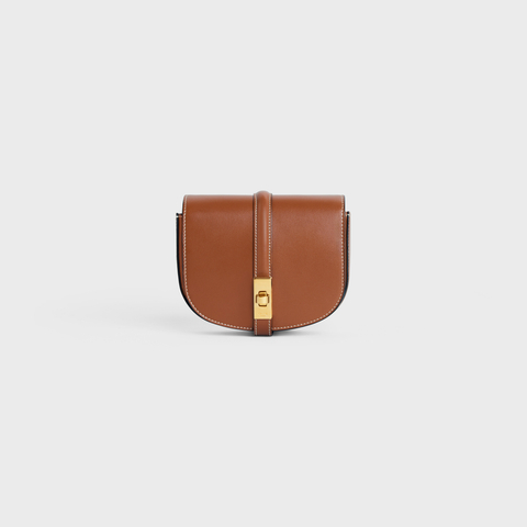 Replicate SMALL 16 WALLET ON CHAIN IN SHINY CALFSKIN TAN(1:1 replica)