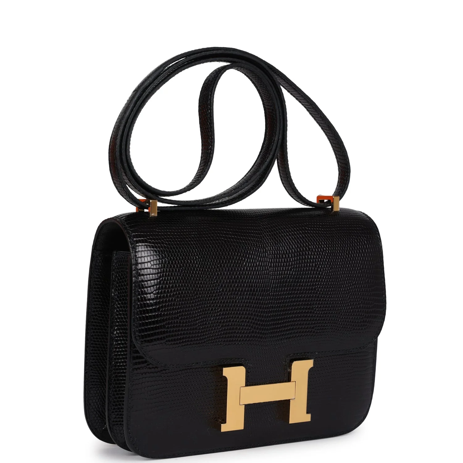 Replicate Hermes Constance 18 Black Varanus Niloticus Lizard Gold Hardware(1:1 replica)