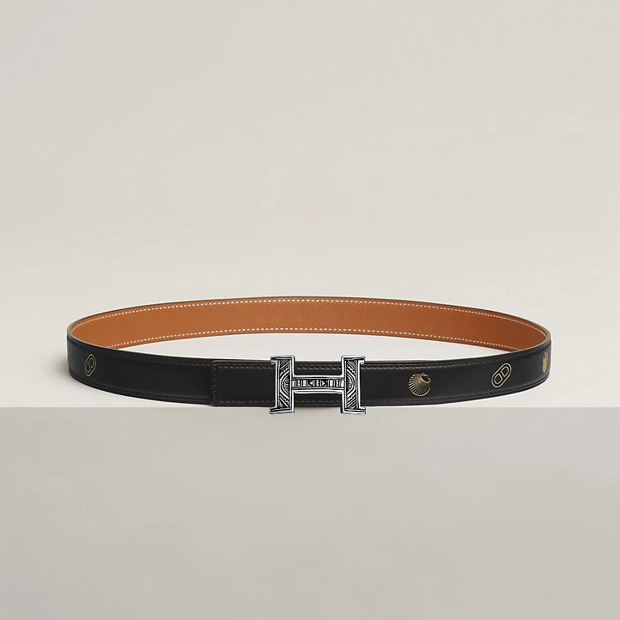 Replicate Mini Constance Touareg belt buckle   Hermès sur Mer reversible leather strap 24 mm(1:1 replica)