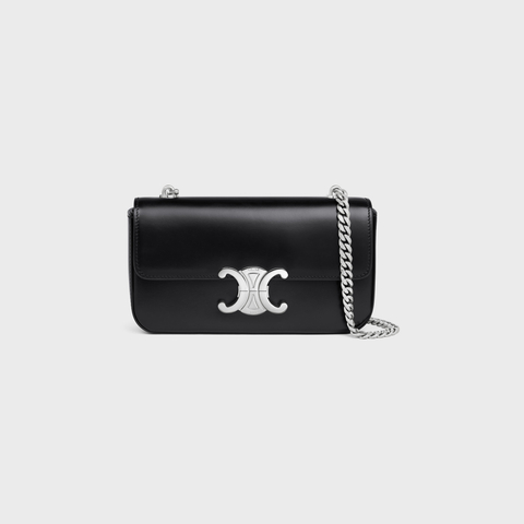 Replicate CHAIN SHOULDER BAG CLAUDE IN SHINY CALFSKIN BLACK(1:1 replica)