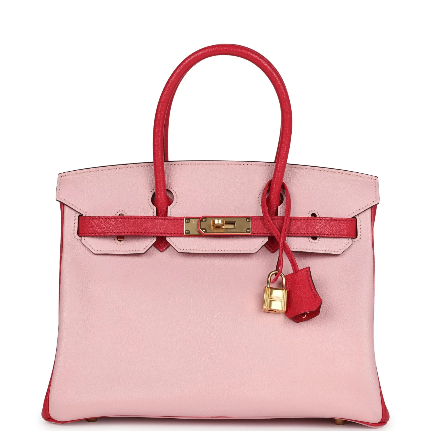Replicate Hermes Special Order (HSS) Birkin 30 Rose Sakura and Rose Extreme Chevre Gold Hardware(1:1 replica)