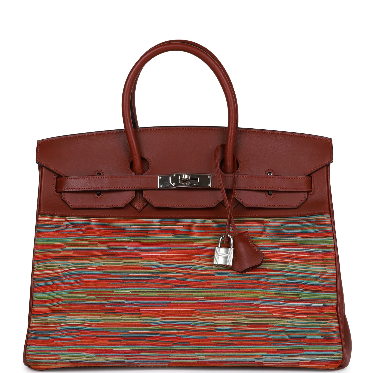Replicate Hermes Birkin 35 Vibrato Rouge H Boxcalf Palladium Hardware(1:1 replica)