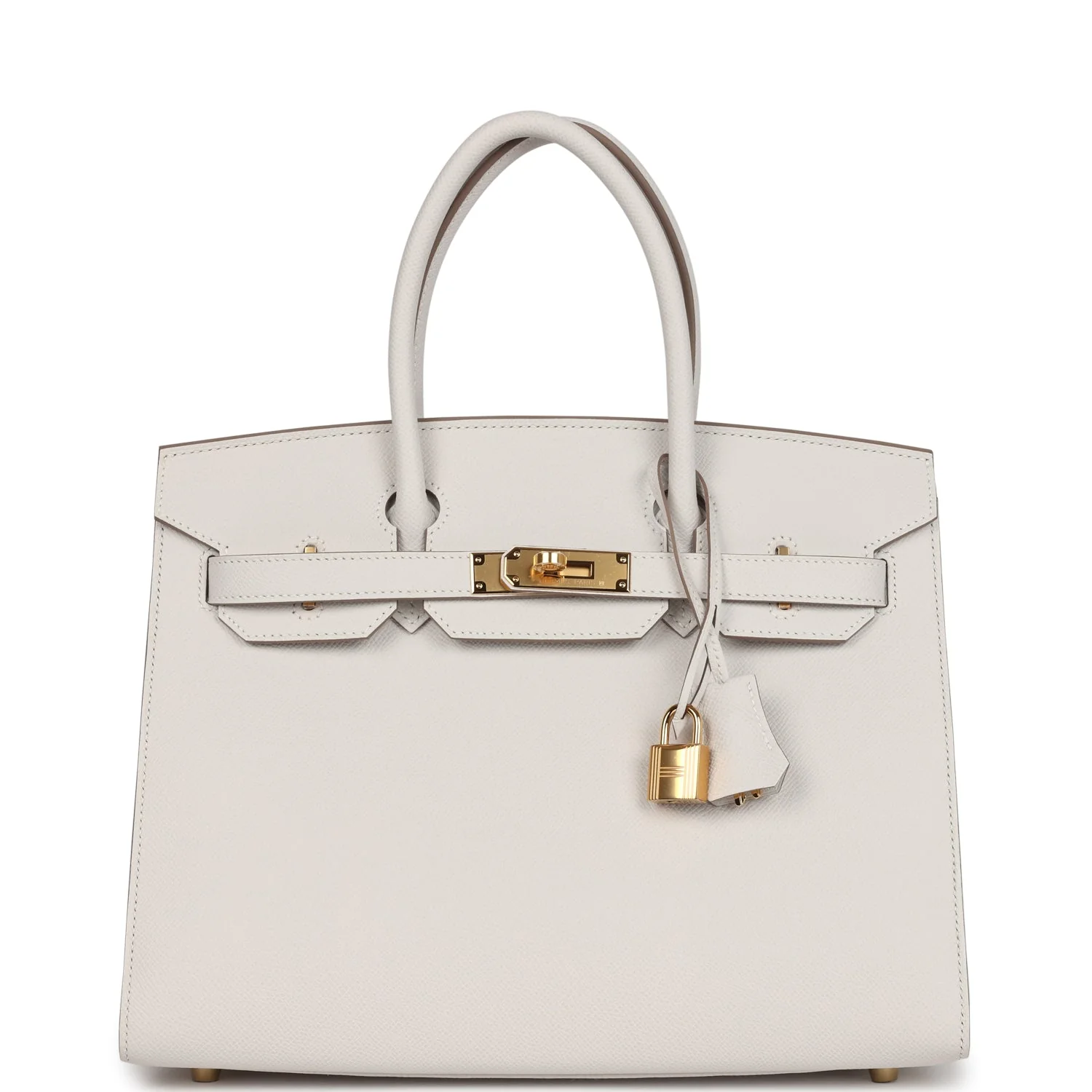 Replicate Hermes Birkin Sellier 30 Gris Pale Epsom Gold Hardware(1:1 replica)
