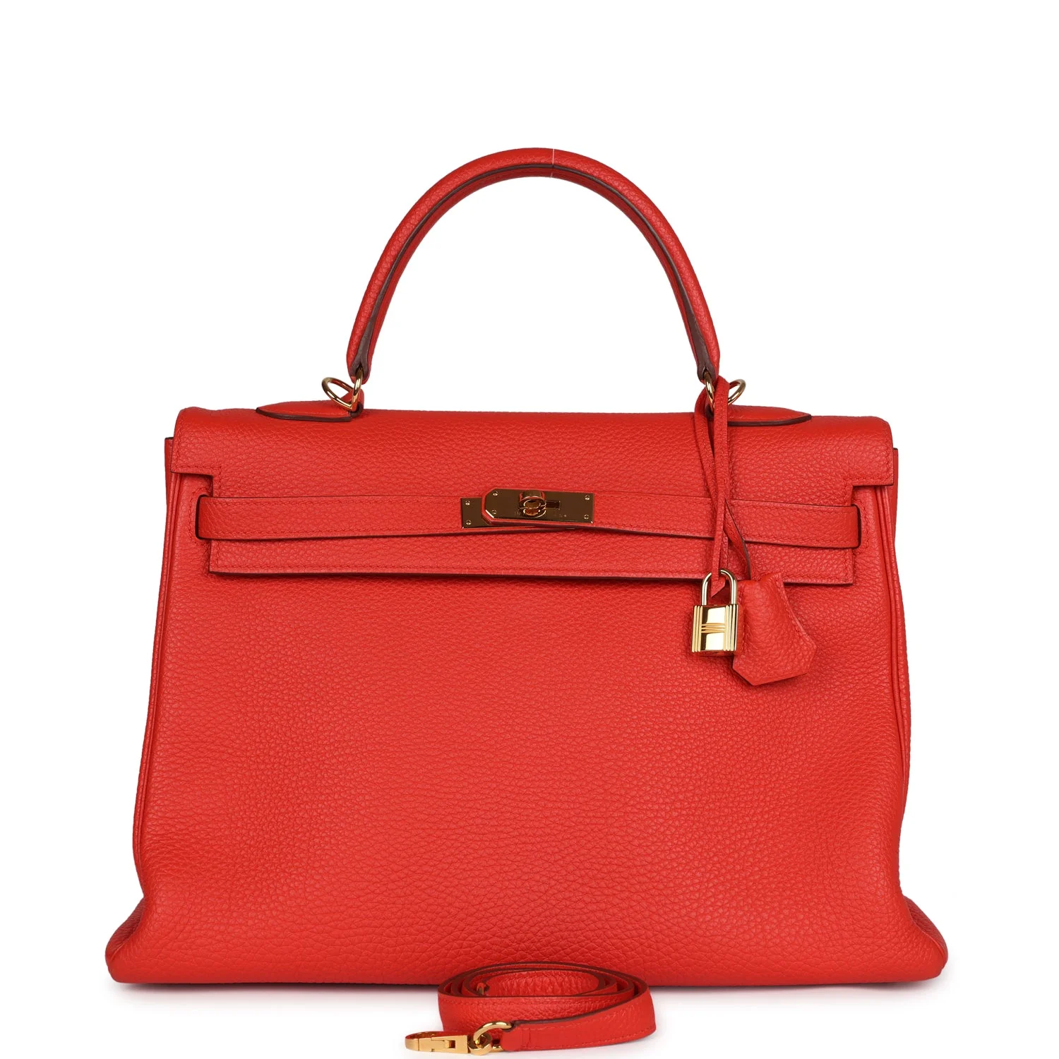 Replicate Hermes Kelly Retourne 35 Capucine Togo Gold Hardware(1:1 replica)