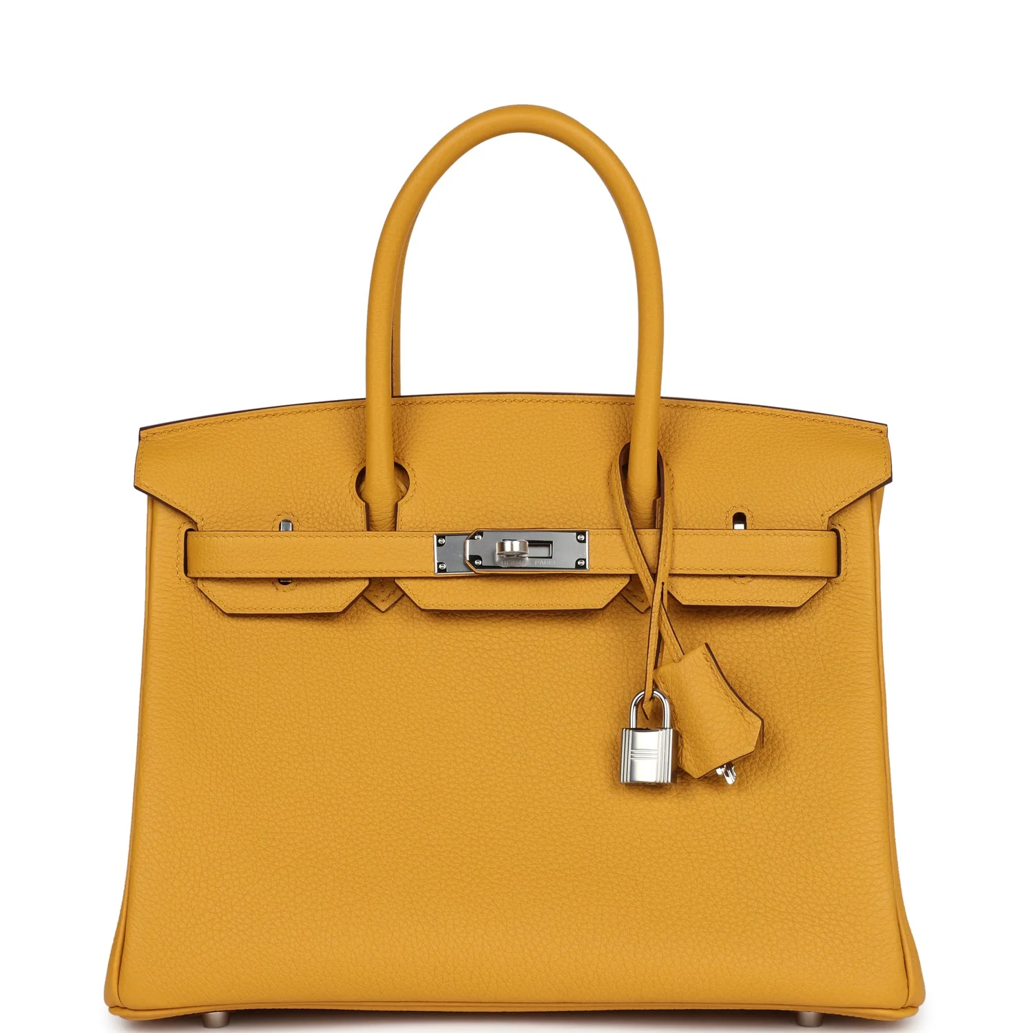 Replicate Hermes Birkin 30 Jaune Ambre Togo Palladium Hardware(1:1 replica)