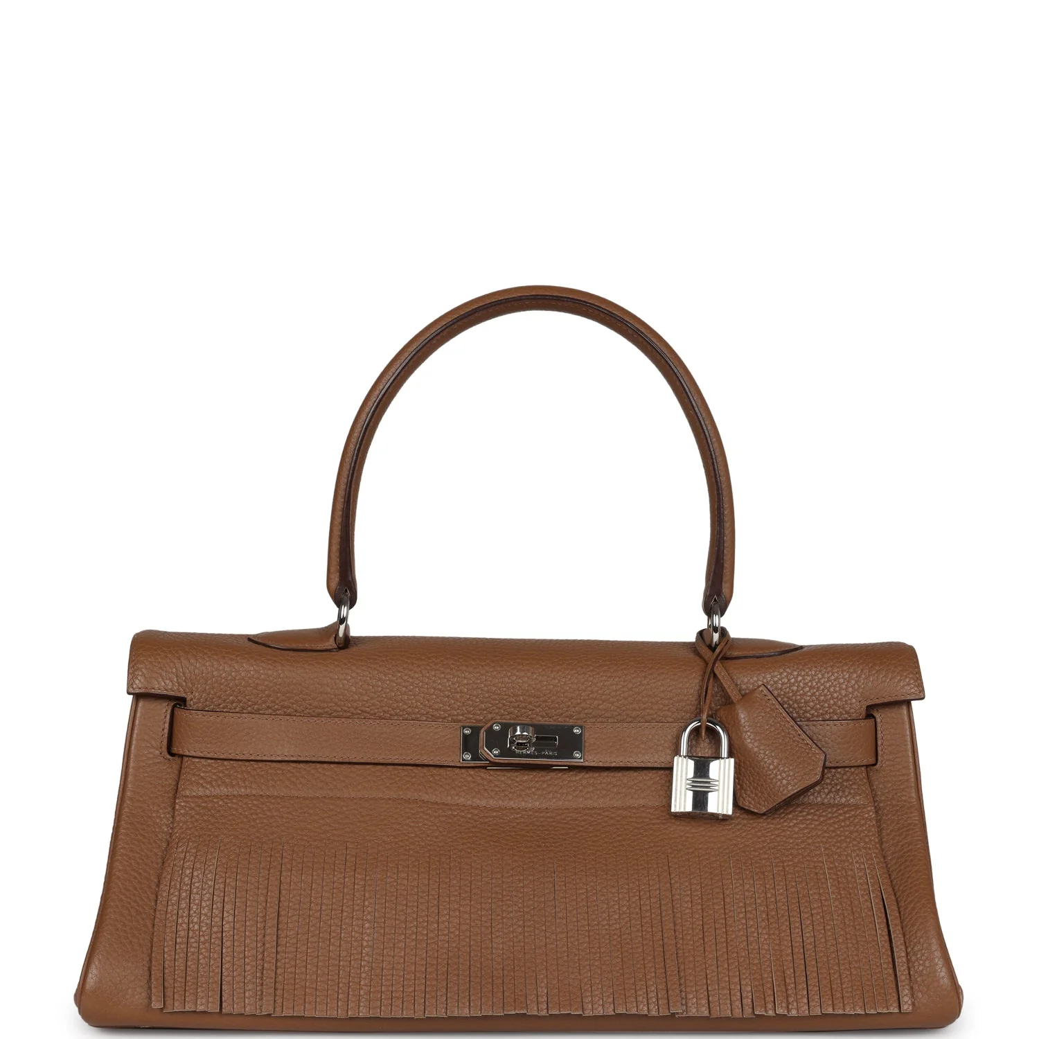 Replicate Hermes Fringe Shoulder Kelly 42 JPG Alezan Clemence Palladium Hardware(1:1 replica)