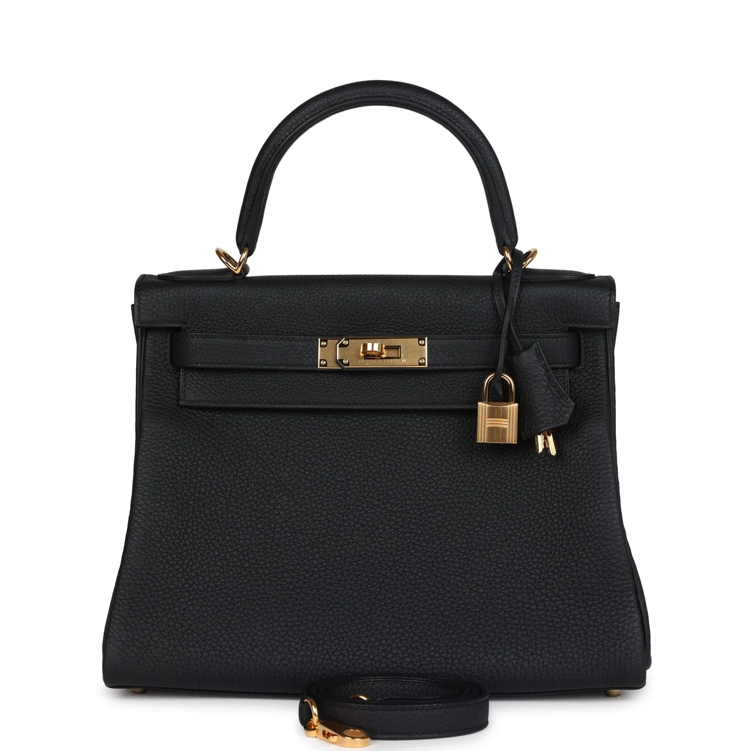 Replicate Hermes Kelly Retourne 28 Black Togo Gold Hardware(1:1 replica)