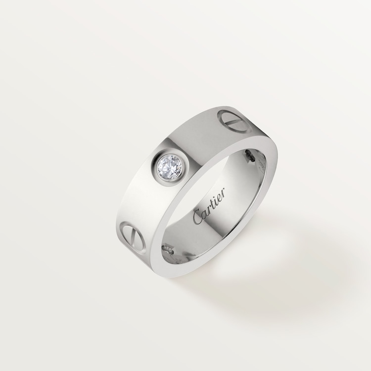 Replicate LOVE ring, classic model, 3 diamonds(1:1 replica)