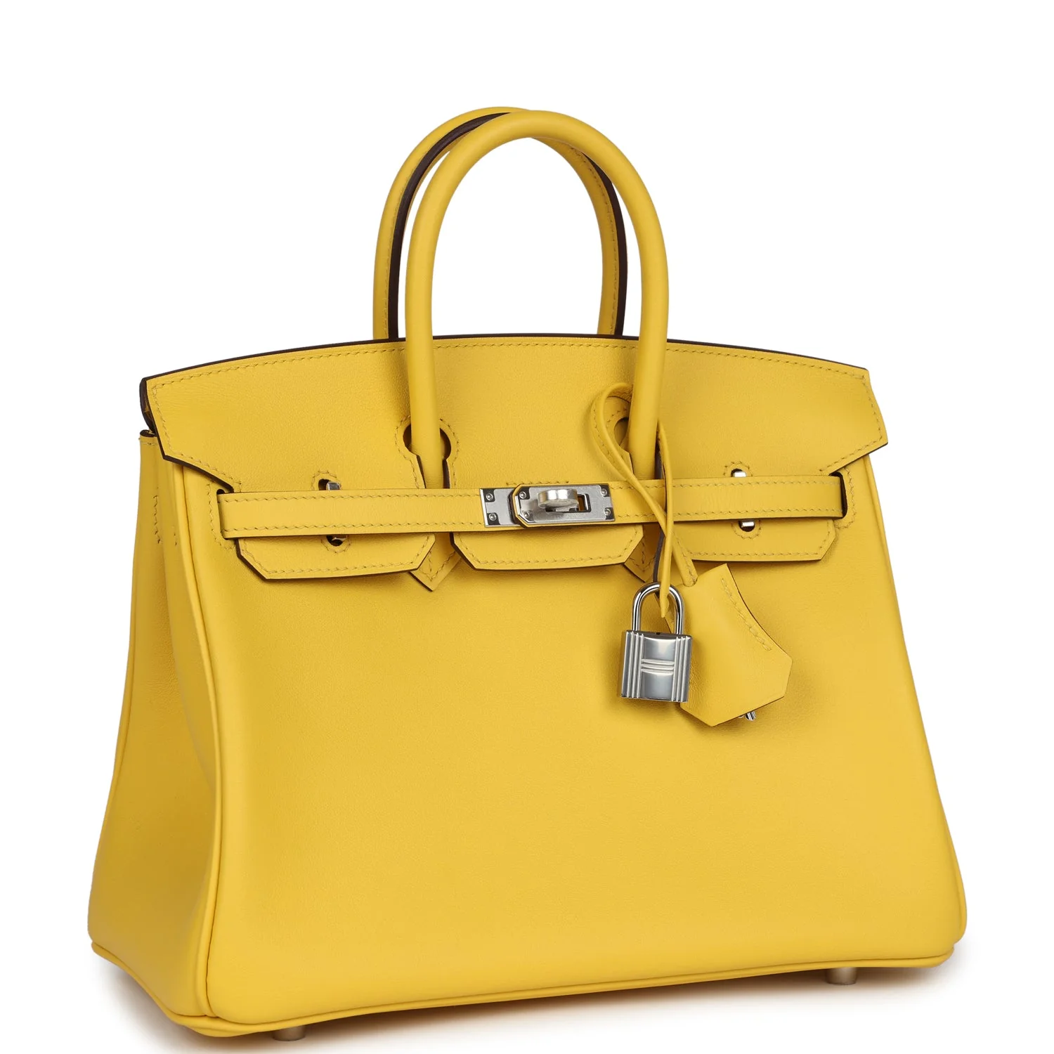Replicate Hermes Birkin 25 Jaune de Naples Swift Palladium Hardware(1:1 replica)