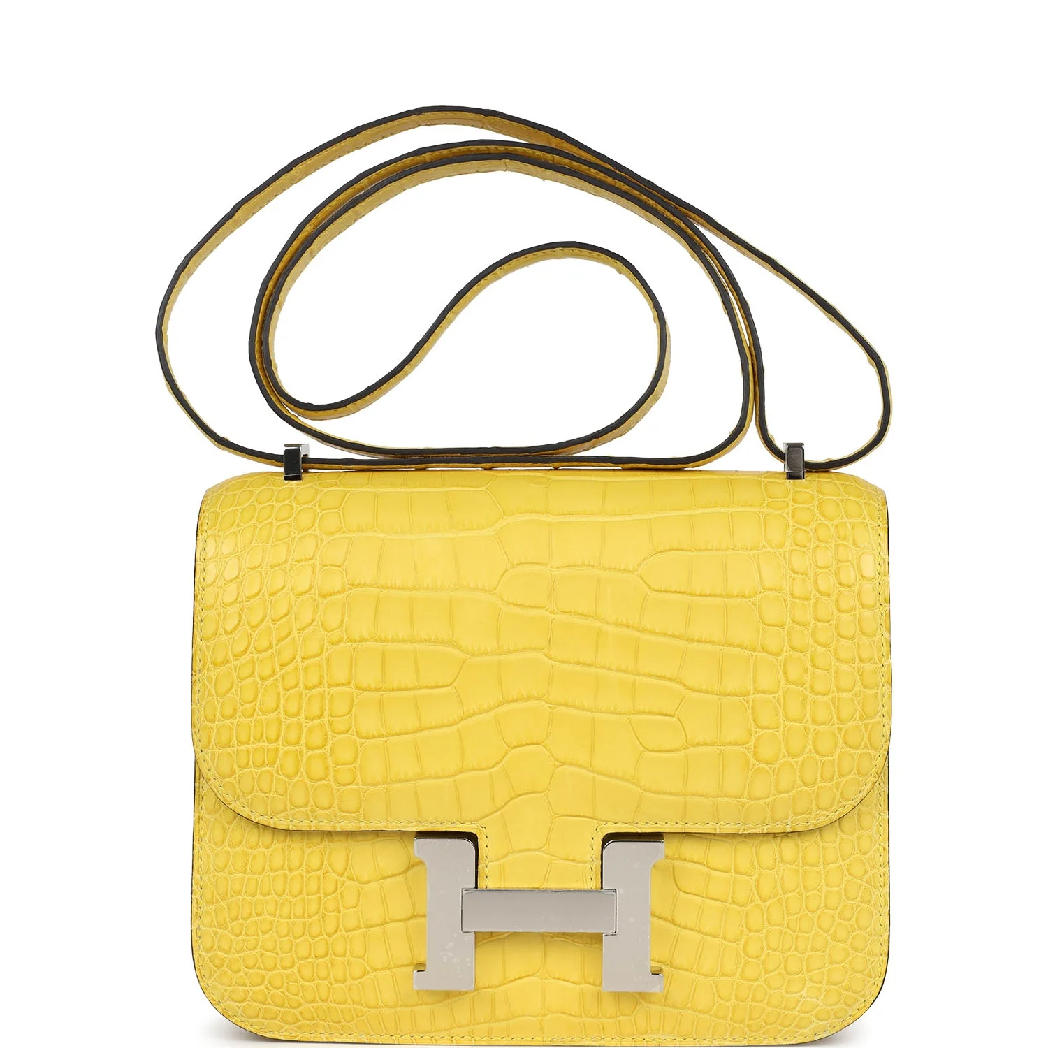 Replicate Hermes Constance 18 Mimosa Matte Alligator Palladium Hardware(1:1 replica)