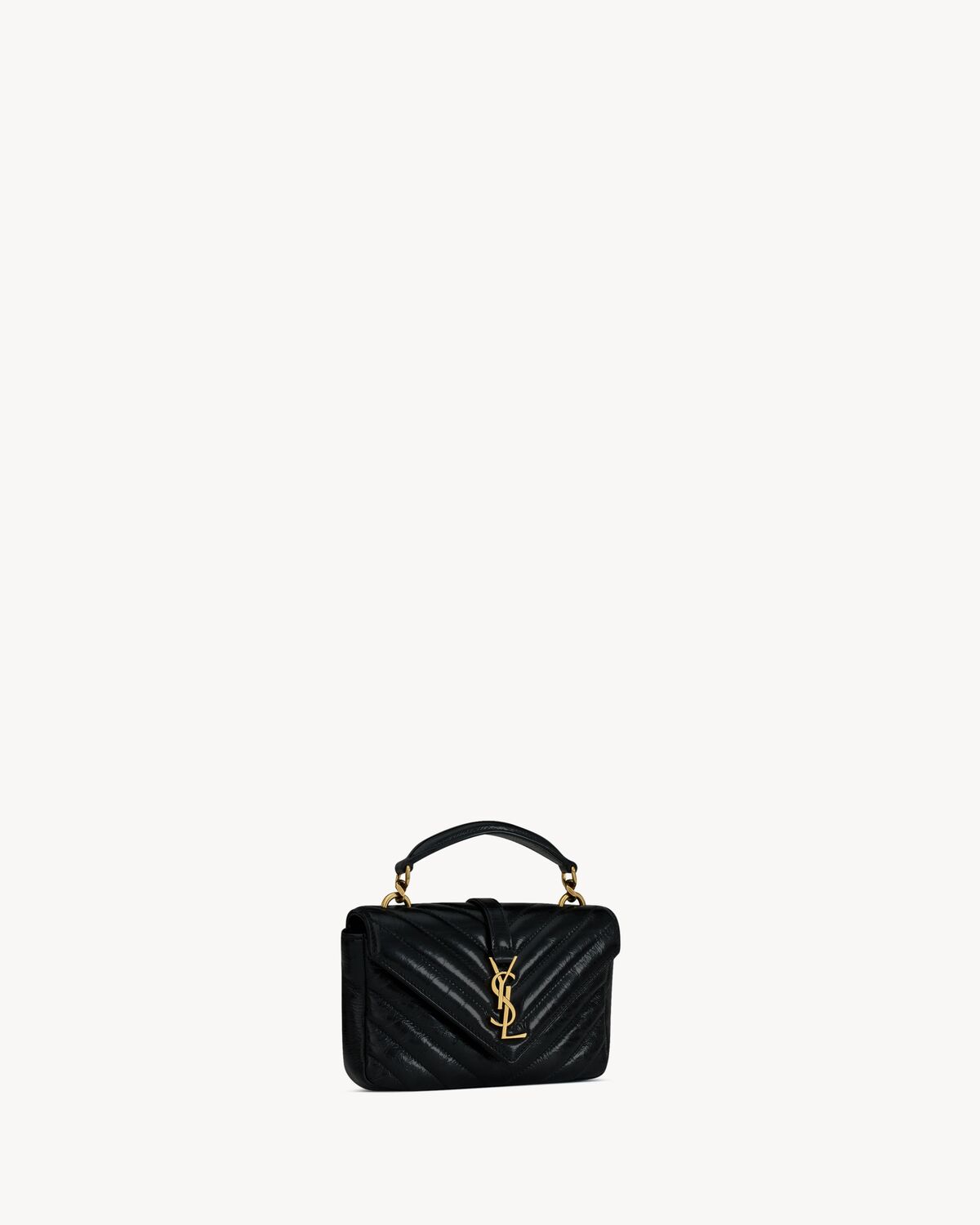 Replicate YSL College Mini Chain Bag in Shiny Crackled Leather(1:1 replica)