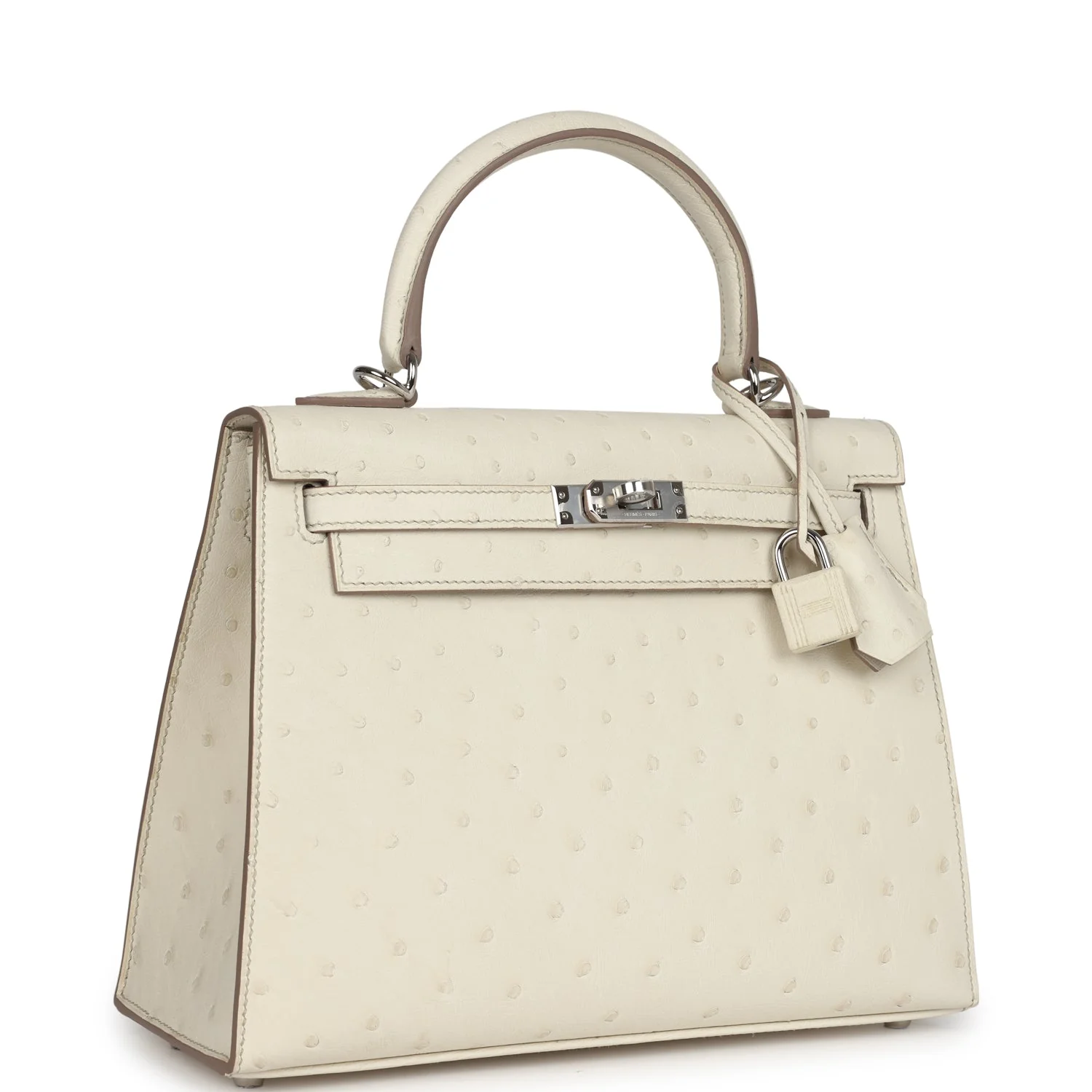 Replicate Hermes Kelly Sellier 25 Beton Ostrich Palladium Hardware(1:1 replica)