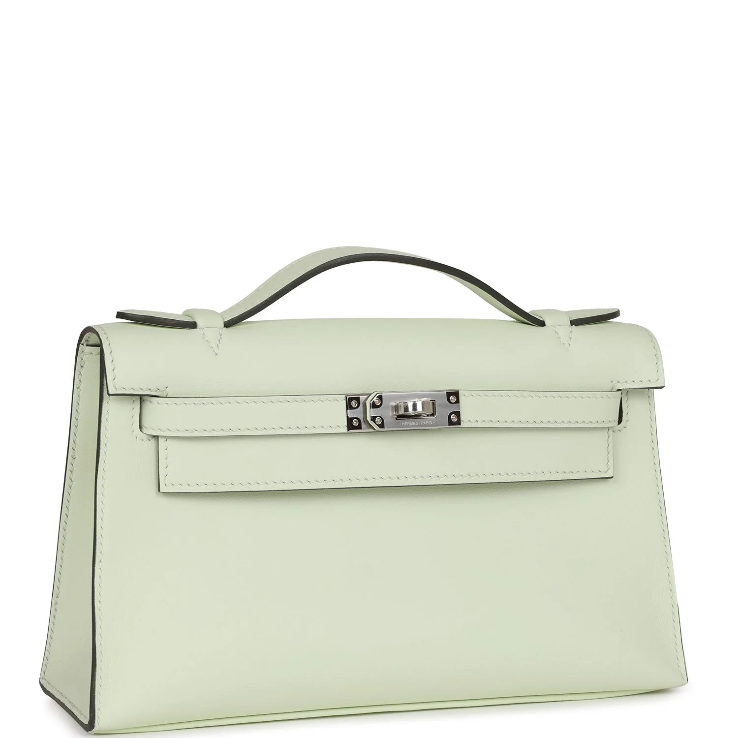 Replicate Hermes Kelly Pochette Vert Fizz Swift Palladium Hardware(1:1 replica)