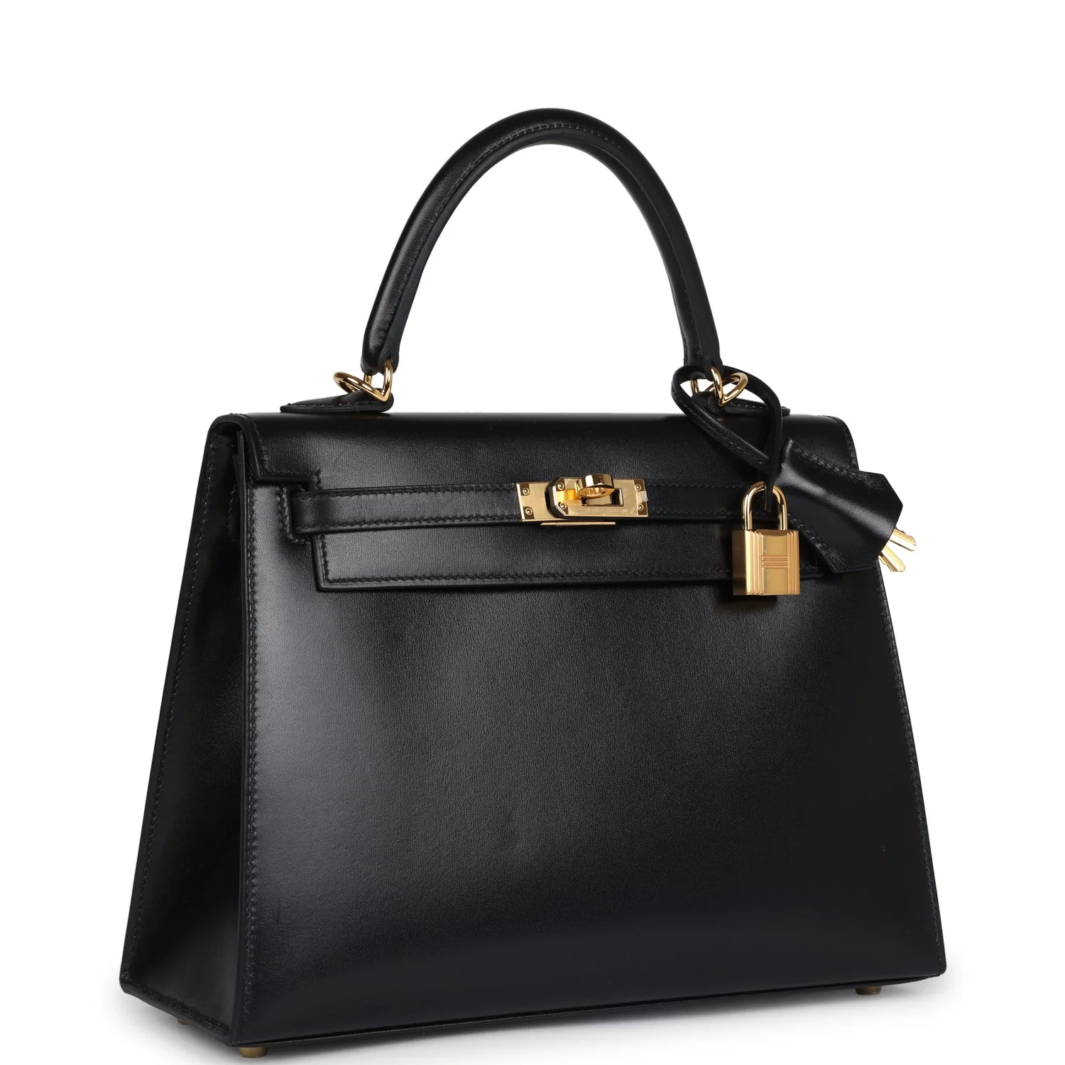Replicate Hermes Kelly Sellier 25 Black Box Gold Hardware(1:1 replica)