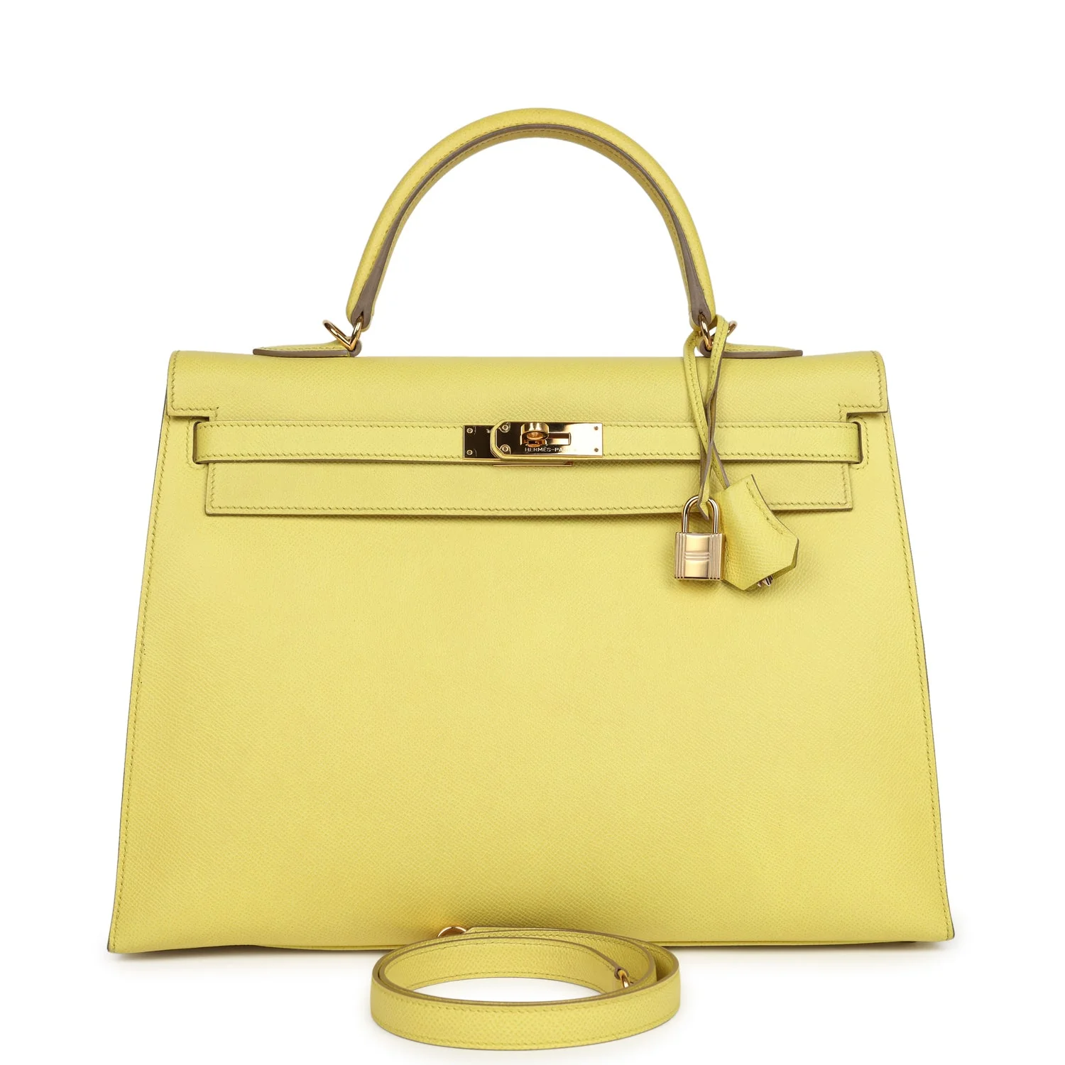 Replicate Hermes Kelly Sellier 35 Soufre Epsom Gold Hardware(1:1 replica)