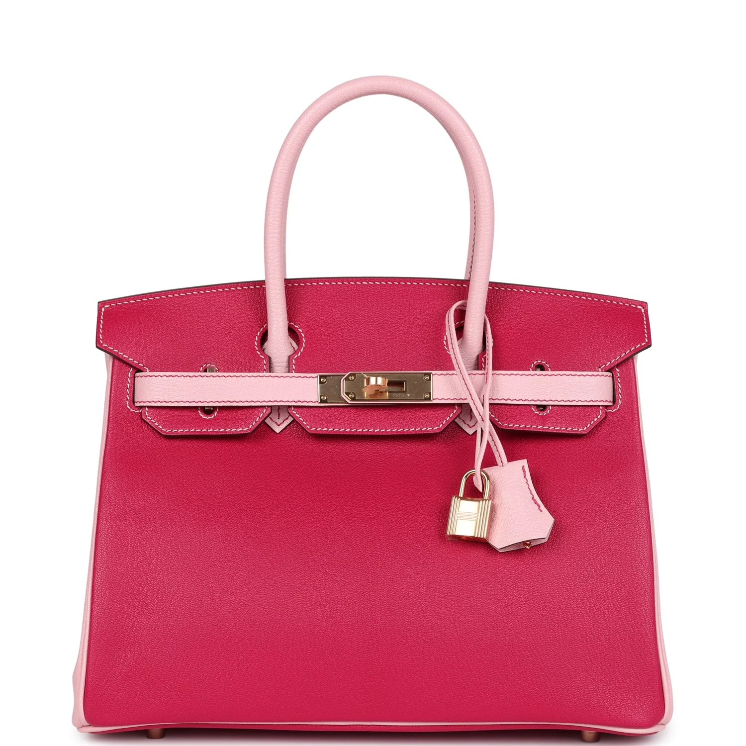 Replicate Hermes Special Order (HSS) Birkin 30 Rose Mexico and Rose Sakura Chevre Rose Gold Hardware(1:1 replica)