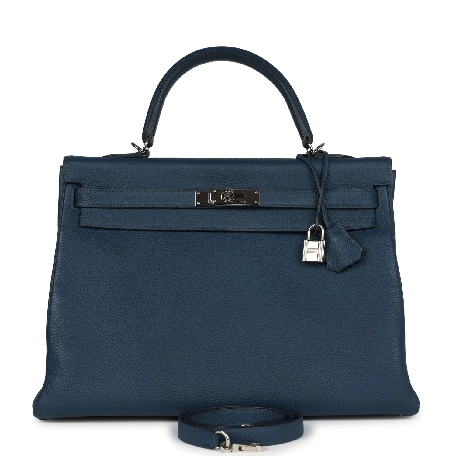 Replicate Hermes Kelly Retourne 35 Bleu De Prusse Togo Palladium Hardware(1:1 replica)