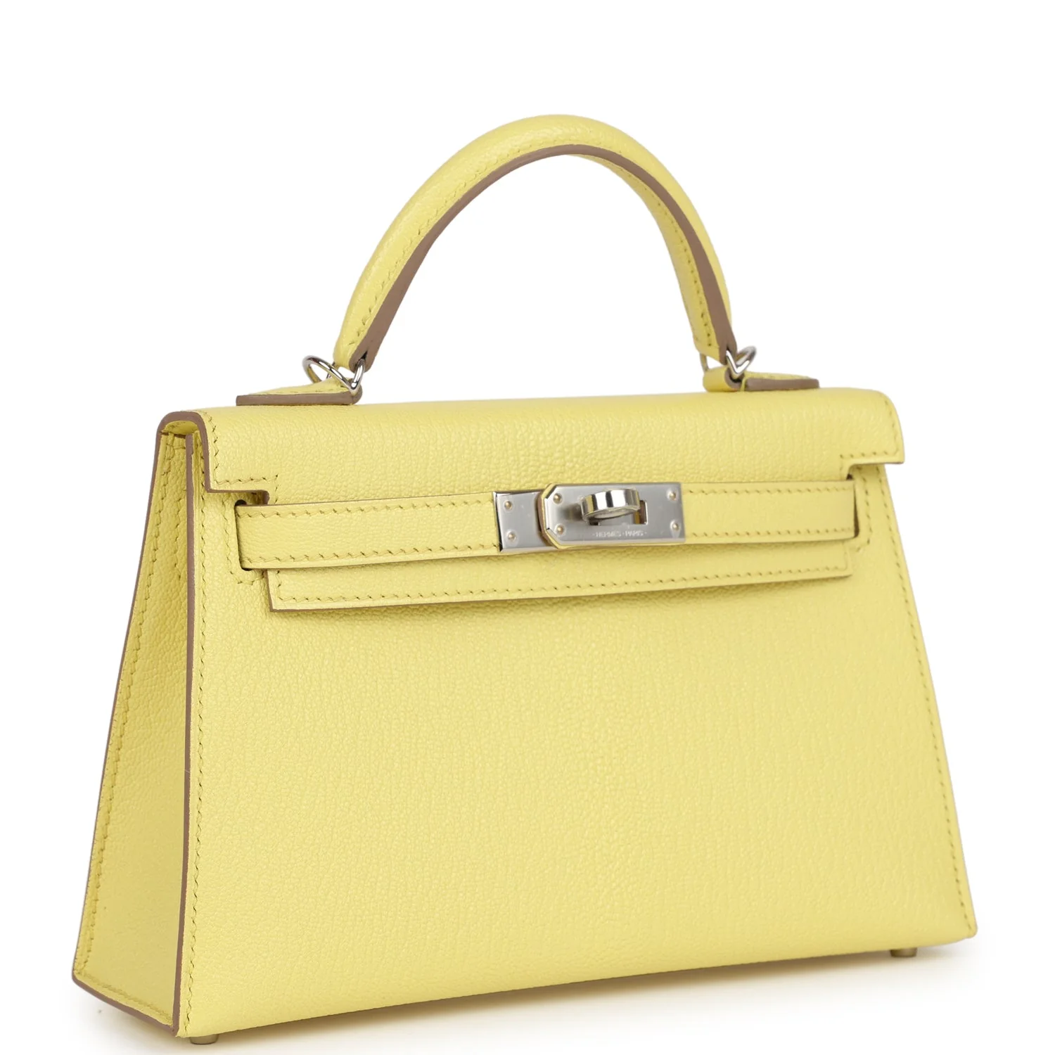 Replicate Hermes Kelly Sellier 20 Limoncello Chevre Palladium Hardware(1:1 replica)