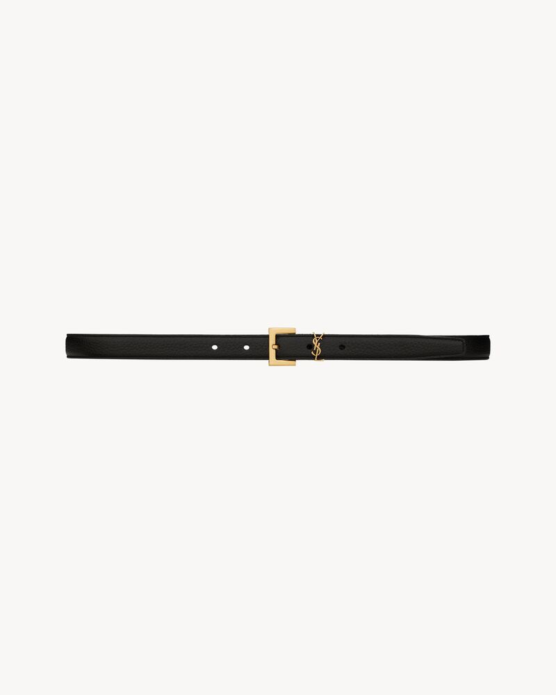 Replicate cassandre thin belt with square buckle in grained leather(1:1 replica)