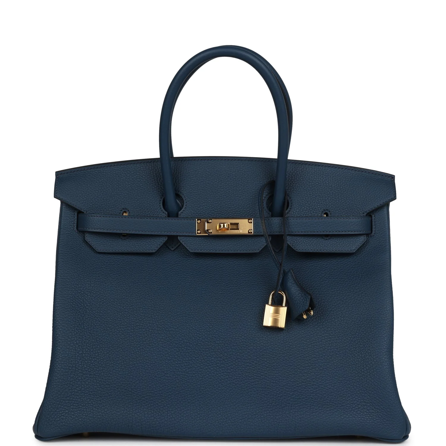 Replicate Hermes Birkin 35 Bleu De Prusse Togo Gold Hardware(1:1 replica)
