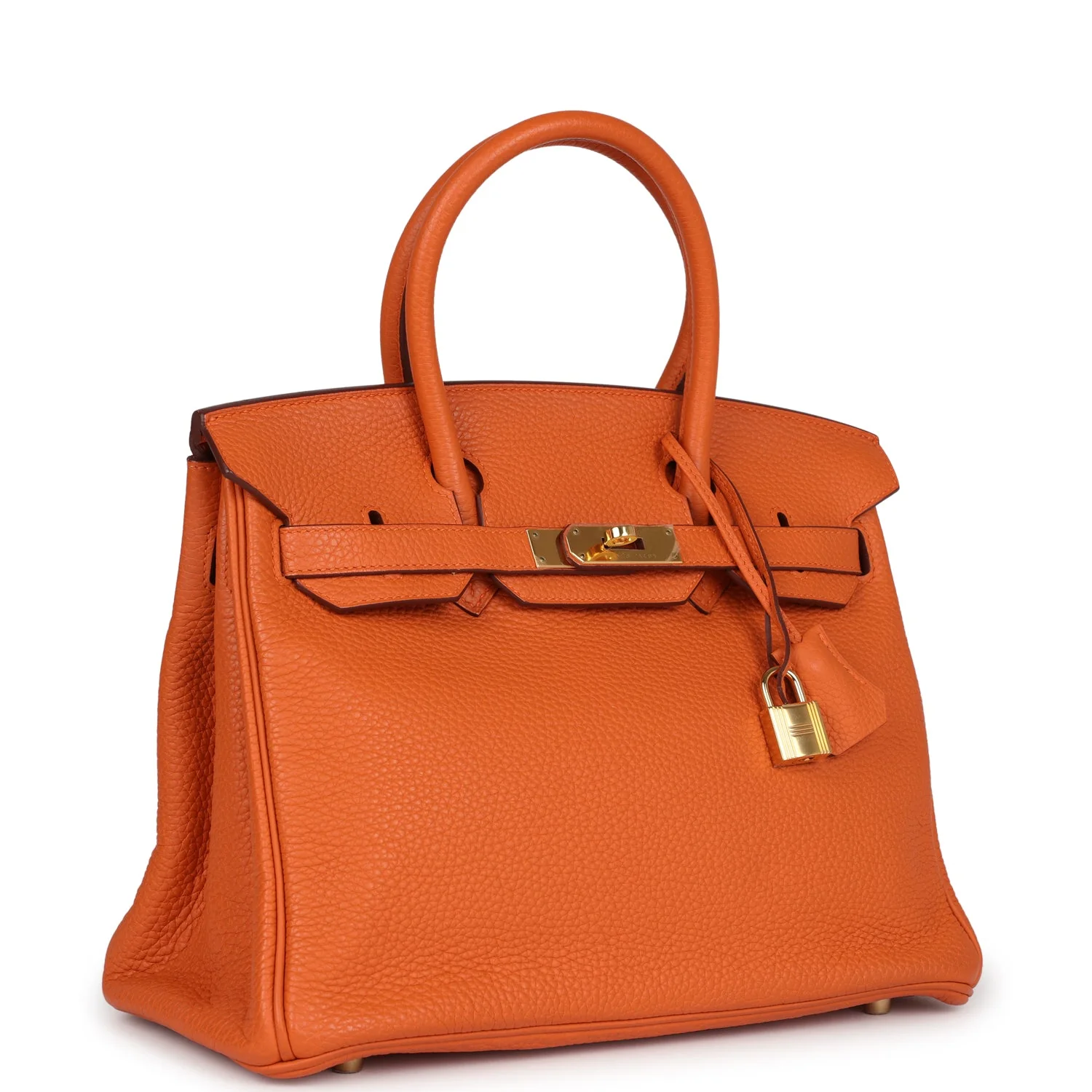 Replicate Hermes Birkin 30 Orange Togo Gold Hardware(1:1 replica)
