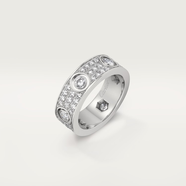 Replicate LOVE ring, classic model, paved, 6 diamonds(1:1 replica)