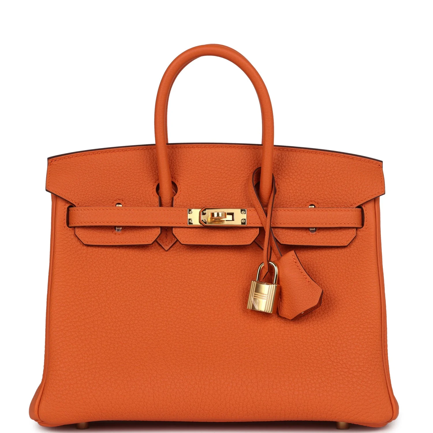 Replicate Hermes Birkin 25 Orange Togo Gold Hardware(1:1 replica)