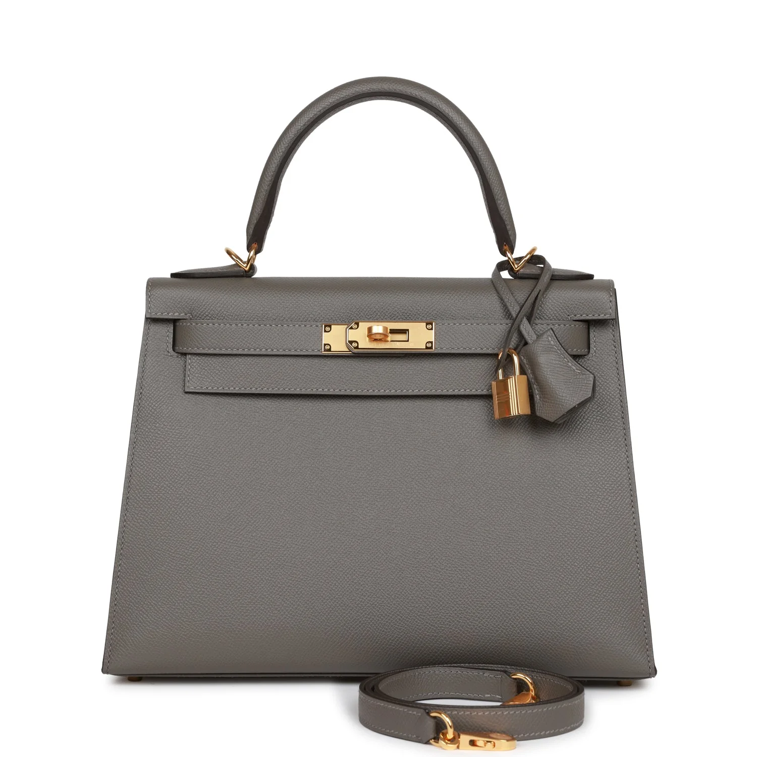 Replicate Hermes Kelly Sellier 28 Gris Meyer Epsom Gold Hardware(1:1 replica)